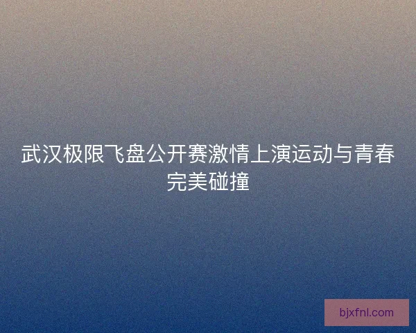 武汉极限飞盘公开赛激情上演运动与青春完美碰撞